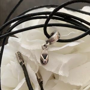 Pandora leather wrap bracelet & flip flop charm.